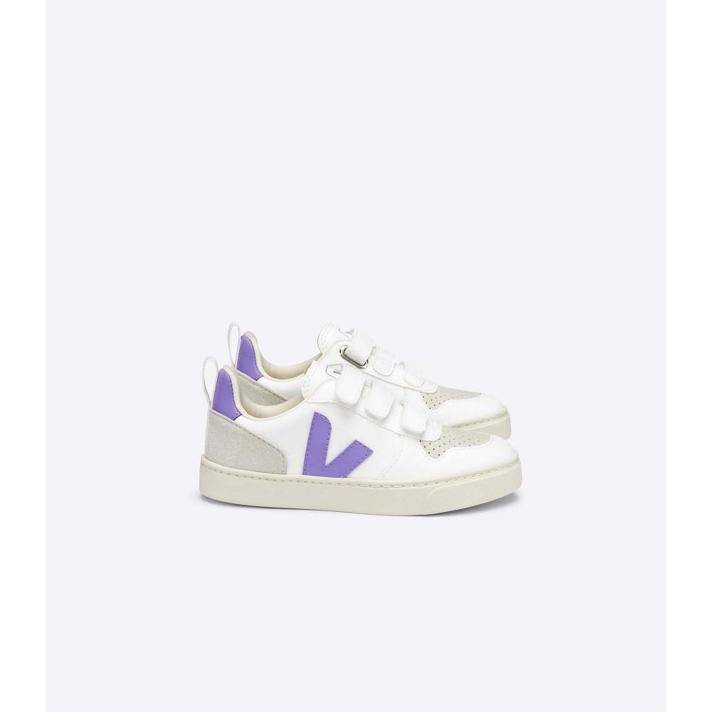 Kids\' Veja V-10 CWL Shoes White/Purple | SG 779FDN